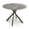 Accro Round Glass Top Dining Table In Grey