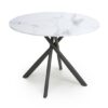 Accro Round Glass Top Dining Table In White