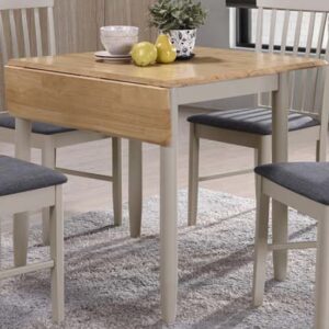 Alcor Square Drop Leaf Dining Table In Stone Grey And Oak