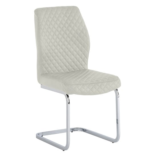 Caprika PU Leather Dining Chair In Stone