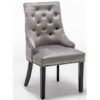 Carrboro Round Knocker Velvet Dining Chair In Light Grey