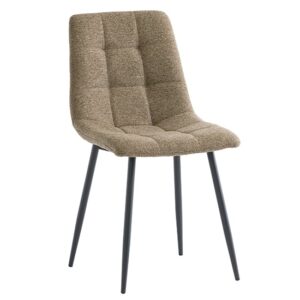 Ebele Fabric Dining Chair In Olive With Black Legs