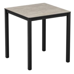 Extro Square 60cm Wooden Dining Table In Textured Cement