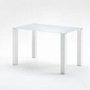 Hanna 120Cm Rectangular Frosted Glass Top Dining Table Only