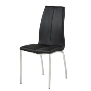 Opal Faux Leather Dining Chair In Black With Chrome Legs