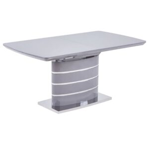 Parley Extending High Gloss Dining Table In Grey