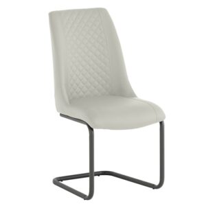 Revila Faux Leather Dining Chair In Stone