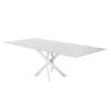 Staines Swivel Extending White Glass Dining Table