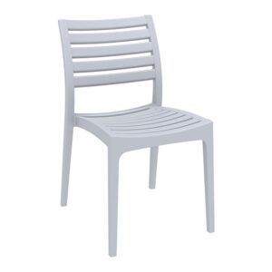 Albany Polypropylene And Glass Fiber Dining Chair In Silver Grey