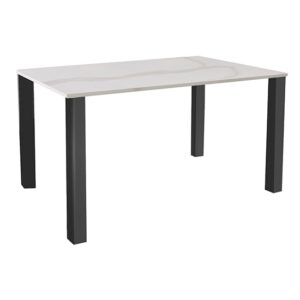 Circa Rectangular Glass Dining Table In White Marble Effect