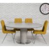 Delta Round Extending Dining Set With 4 Ochre Tampa Chairs