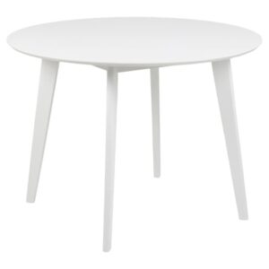 Reims Wooden Dining Table Round In White With White Legs