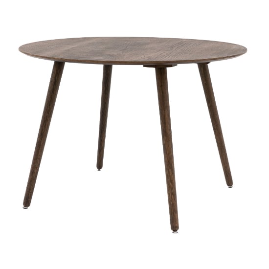 Hervey Wooden Dining Table Round In Smoked Oak