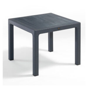 Mili Polypropylene Dining Table Square In Grey Rattan Effect