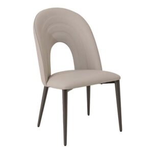 Sanur Faux Leather Dining Chair In Light Grey